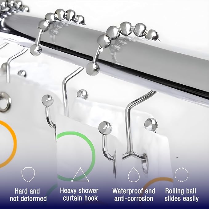 2lbDepot Shower Curtain Rings Hooks - Image 4