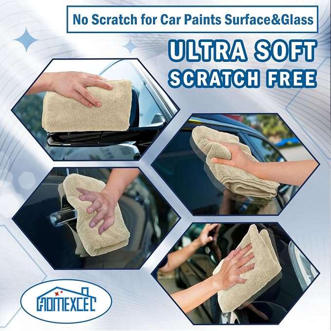 HOMEXCEL Professional Large Microfiber Car Drying Towels 2 Pack, Lint Free - Image 6