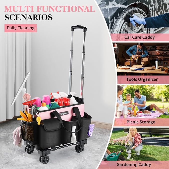 Rolling Cleaning Caddy, Cleaning Supplies Organizer - Image 7