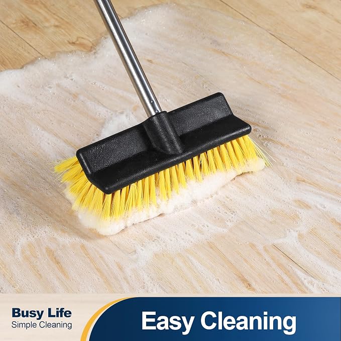 Yocada Deck Brush with 4-Section Extendable Handle Floor Scrub Brush Soft - Image 8