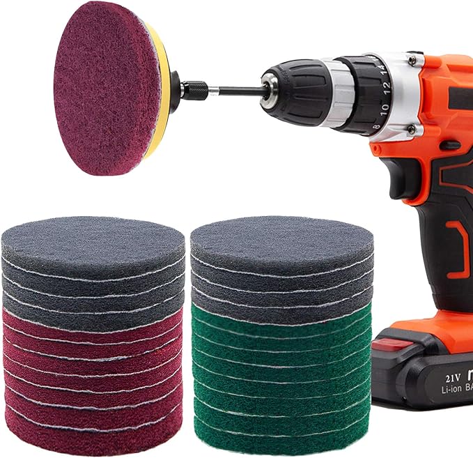Power Scrubber Pads Drill Attachment, GOH DODD 26 Pieces 4 Inch Headlight by GOHDODD