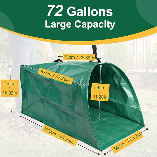 72 Gallon Large Leaf Collector, Foldable Reusable Yard Waste Bags, Heavy Duty - Image 2