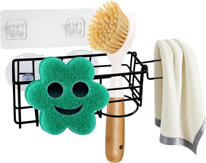 Sponge Holder Smile Face with Dish Cloth Hanger by Yuibthr