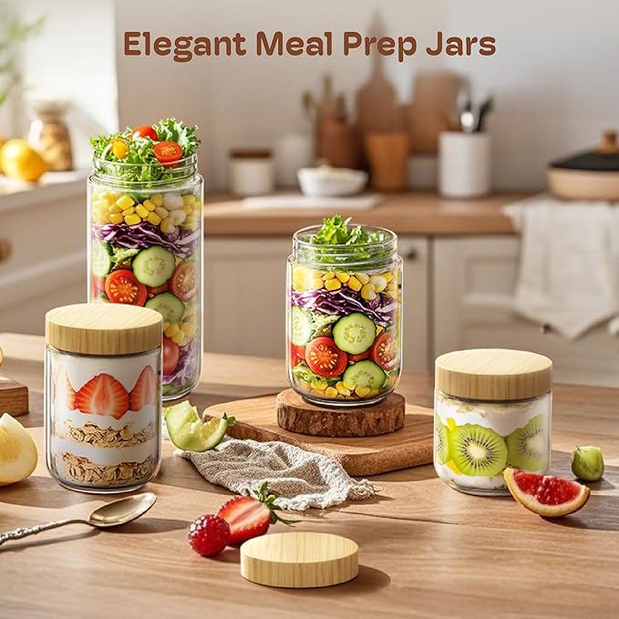 4 pack 24oz Overnight Oats Containers - Image 4