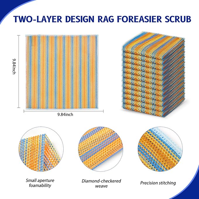 12PCS Non-Scratch Multipurpose Steel Wire Dishcloths - Image 2