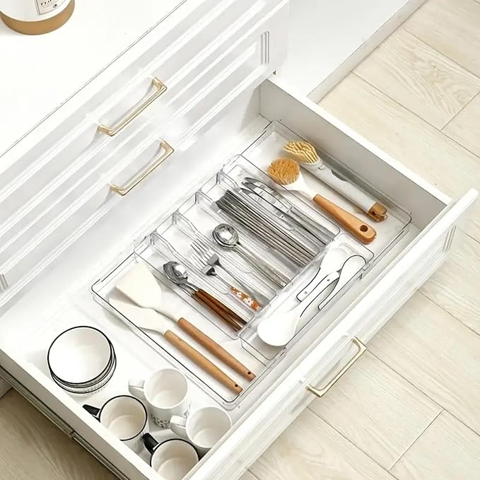 Silverware Drawer Organizer, Expandable Utensil Tray - Image 5