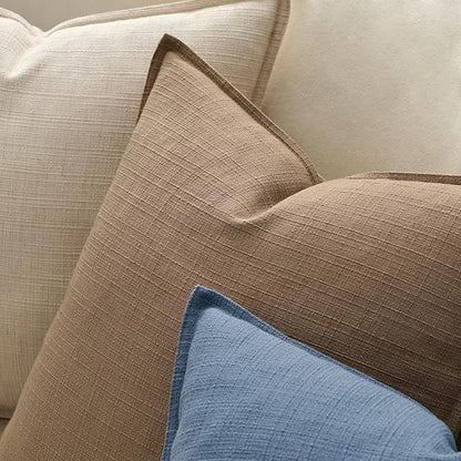MIULEE Brown Decorative Pillow Covers 18x18, 2 Pack Boho Farmhouse Neutral Throw Pillows for Couch, Thick Textured Modern Linen Cushion Cases Sofa Bed Living Room Home Decor