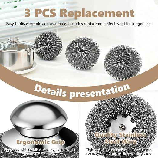 Steel Wool Scrubber, Stubborn Messes on Cookware, Oven & Kitchen Sinks - Image 2