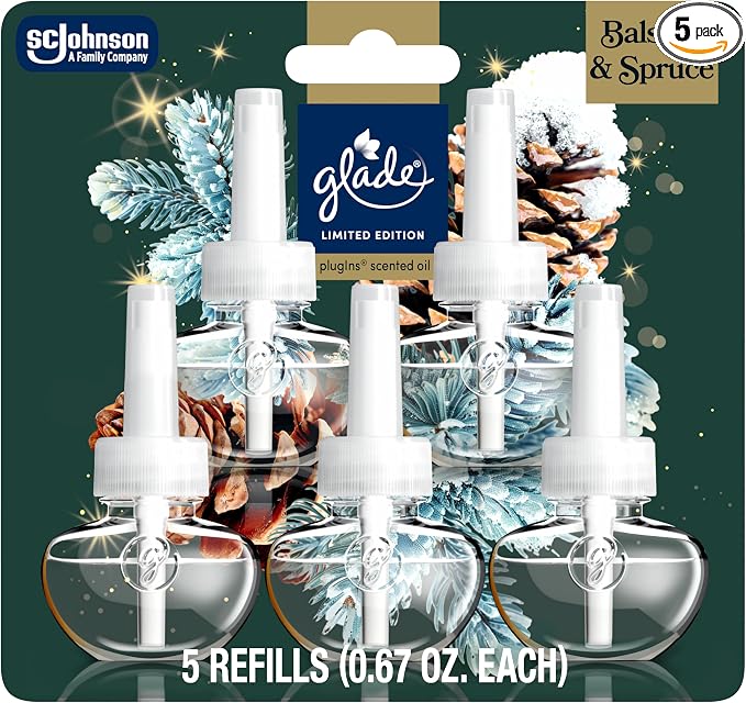 Glade PlugIns Refills Air Freshener, Balsam & Spruce, Scented and Essential Oils by Glade