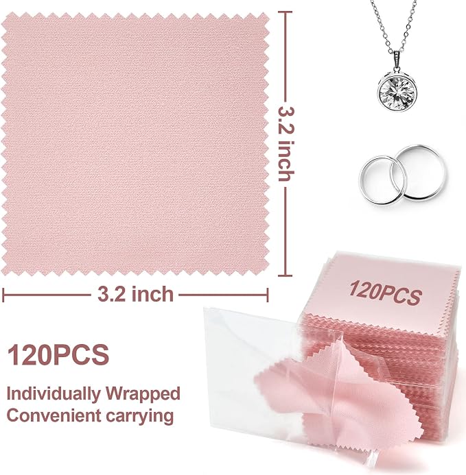 PINGMIC 120PCS Jewelry Cleaning Cloth, Professional Polishing Cloth - Image 3