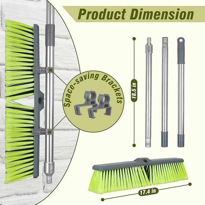 PHYEX 18" Push Broom with 47" Long Handle - Image 2