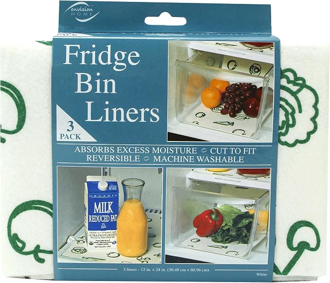 Refrigerator Liners, Shelf Liner, Absorbent Fridge Liners, 12 Inch x 24 Inch by EnvisionHome