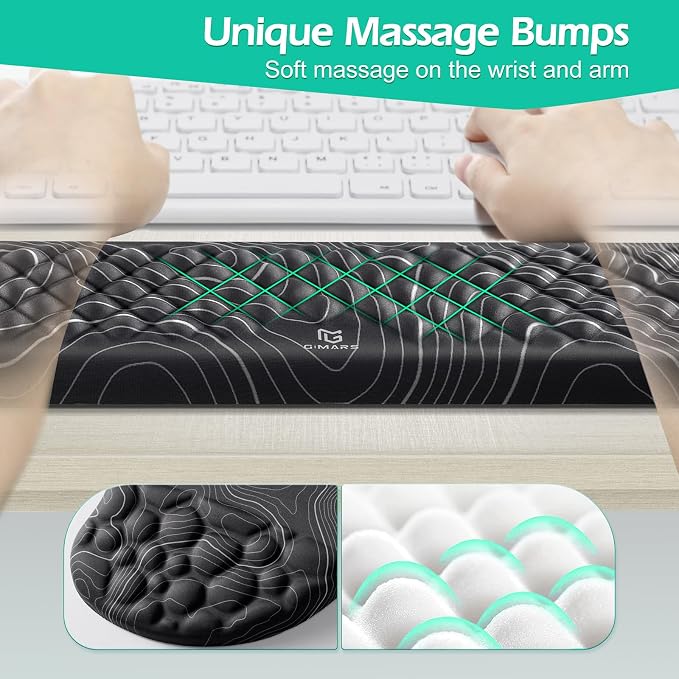 Gimars Upgrade Ergonomic Ultra-Soft Foam Keyboard Mouse Pad Wrist Rest Set - Image 3