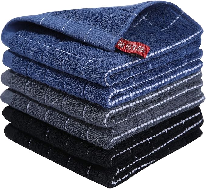 Homaxy 100% Cotton Terry Kitchen Dish Cloths, Ultra Soft and Absorbent Dish by Homaxy