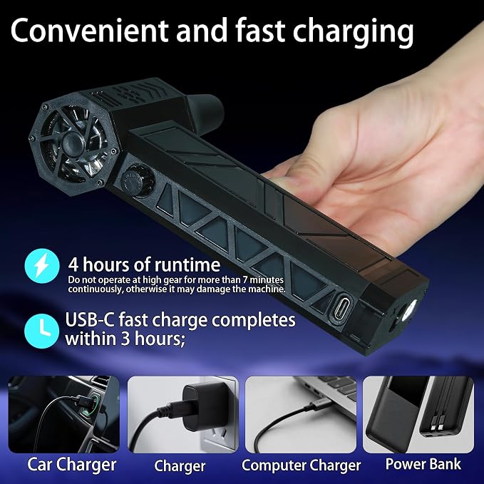140000 RPM Compressed Air Duster and Vacuum 2-in-1, Electric Duster - Image 5