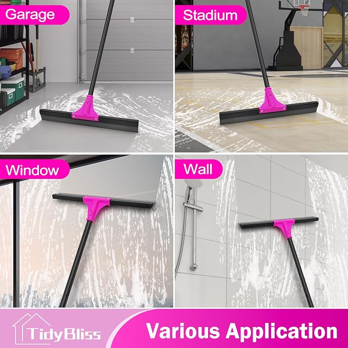 Floor Squeegee Heavy Duty with 58.3 inches Long Handle, Rubber Foam Water - Image 5