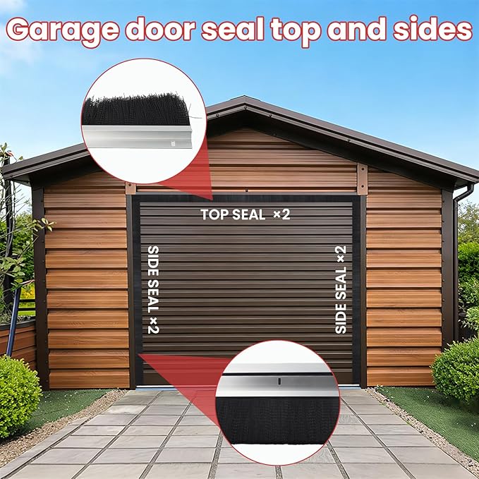 3" Roll up Garage Door Brush Seal, 10 x 10ft Nylon Brush Seal Kit - Image 2