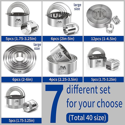 Fluted cookie cutter Set 1.75inch 2inch 2.25inch 2.75inch 3.25inch, Stainless - Image 2