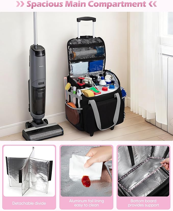 Large Rolling Cleaning Caddy Bag - Image 4