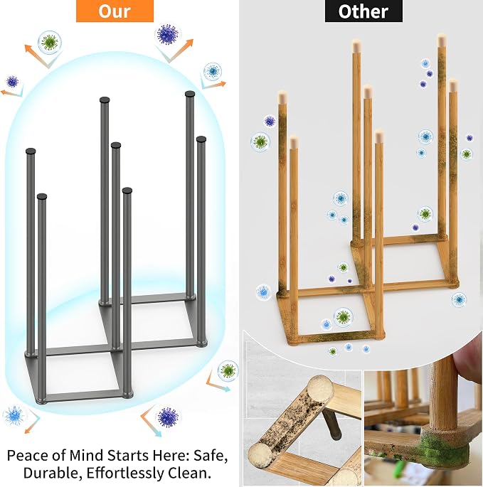 Foldable Bottle Drying Rack, Baby Bottle Drying Rack, Collapsible Cup Draining - Image 9