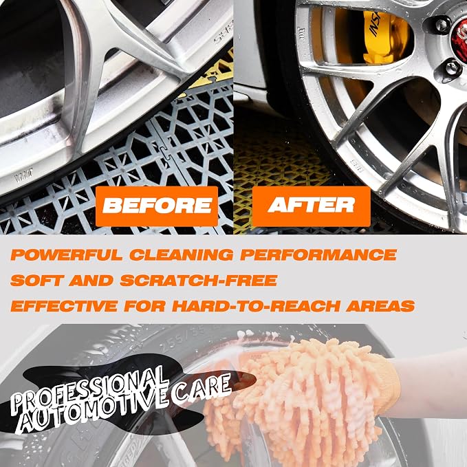 Raeyuan Car Wash Mitt Microfiber 2 Pack Scratch Proof & Lint-Free Wash Mitt - Image 3