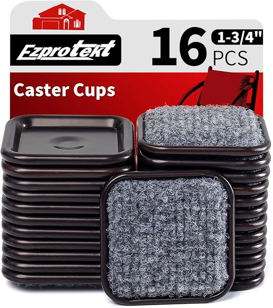Ezprotekt 1 3/4" Square Reusable Felt Furniture Caster Cups by VisittheEzprotekt
