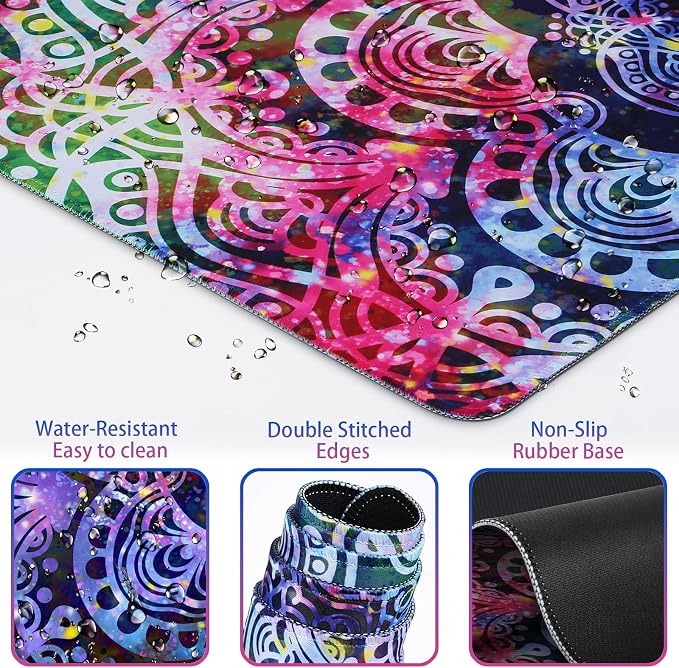 Mouse Pad with Wrist Rest, 4-in-1 Large Mousepad+Keyboard Wrist Rest+Mouse Pad - Image 3
