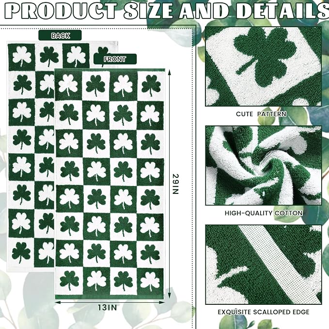Frienda 4 Pcs St Patrick's Day Hand Towels - Image 2