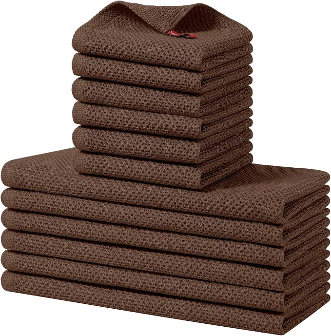 Homaxy 100% Cotton Kitchen Towels and Dishcloths Set, 12 x 12 Inches and 13 x by Homaxy
