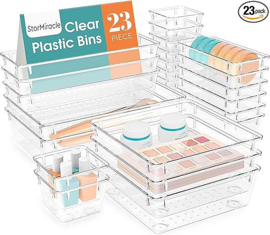 StorMiracle 23 PCS Drawer Organizer Set, 5 Varied Size Bathroom and kitchen by StorMiracle