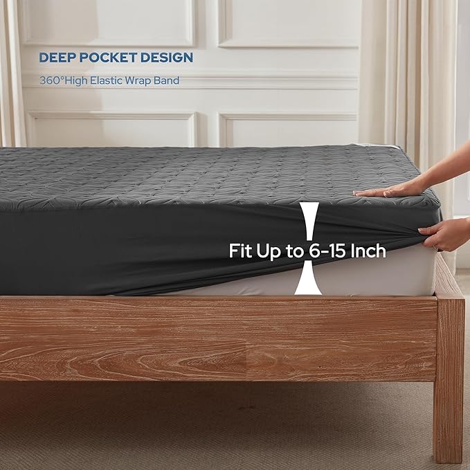 BEDLORE Waterproof Mattress Protector, Twin Size Mattress Pad - Image 4