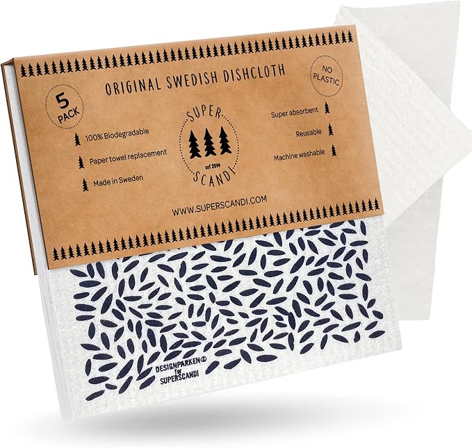 SUPERSCANDI 5 Pack Swedish Dishcloths by SUPERSCANDI