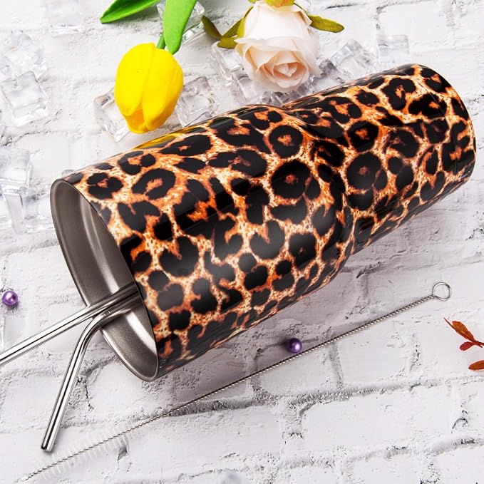 30oz Leopard Tumbler Stainless Steel Insulated Travel Mug - Image 5