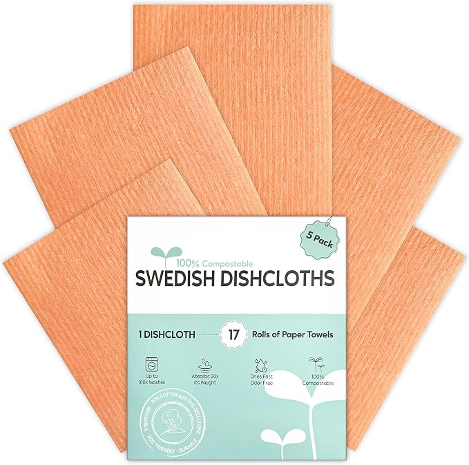 Swedish Dishcloths for Kitchen, 5 Pack Swedish Dish Cloths, Ultra Absorbent by Unknown