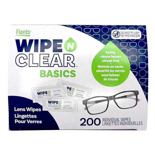 Flents Lens Wipes, Wipe 'N Clear Basic, Pre-Moistened, Streak-Free, Safe by Flents