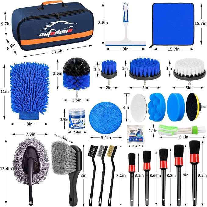 AUTODECO 31Pcs Car Detailing Brush Set, Car Detailing Kit, Auto Detailing Drill - Image 7