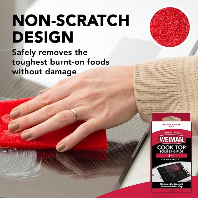 Weiman Cook Top Scrubbing Pads, 2 Pack Cuts Through the Toughest Stains - Image 5