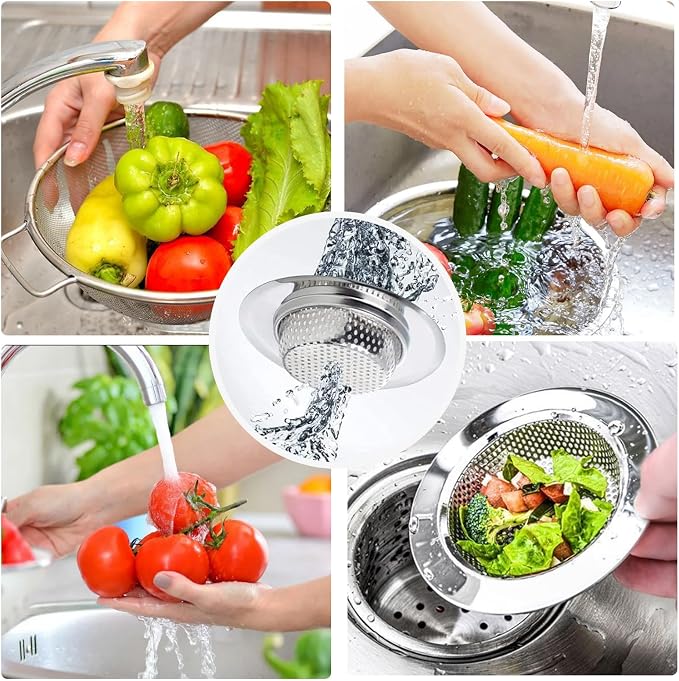 3pcs Heavy Duty Stainless Steel Slop Basket Filter Trap, 4.5" Top / 2.95" Mesh - Image 7