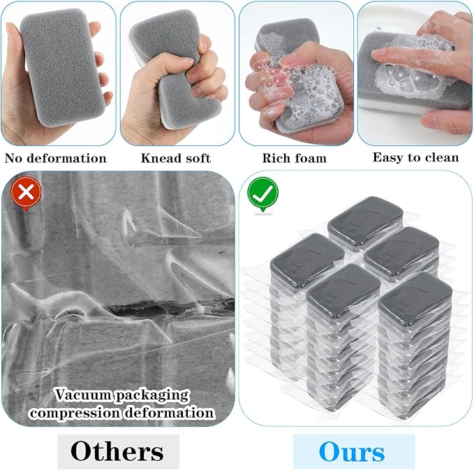 40 Pcs Kitchen Dishwashing Sponge Individually Wrapped Sponges, Bulk Non - Image 6