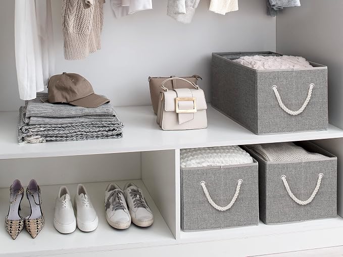 StorageWorks Storage Baskets for Shelves, Foldable Fabric Closet Storage Bins - Image 5