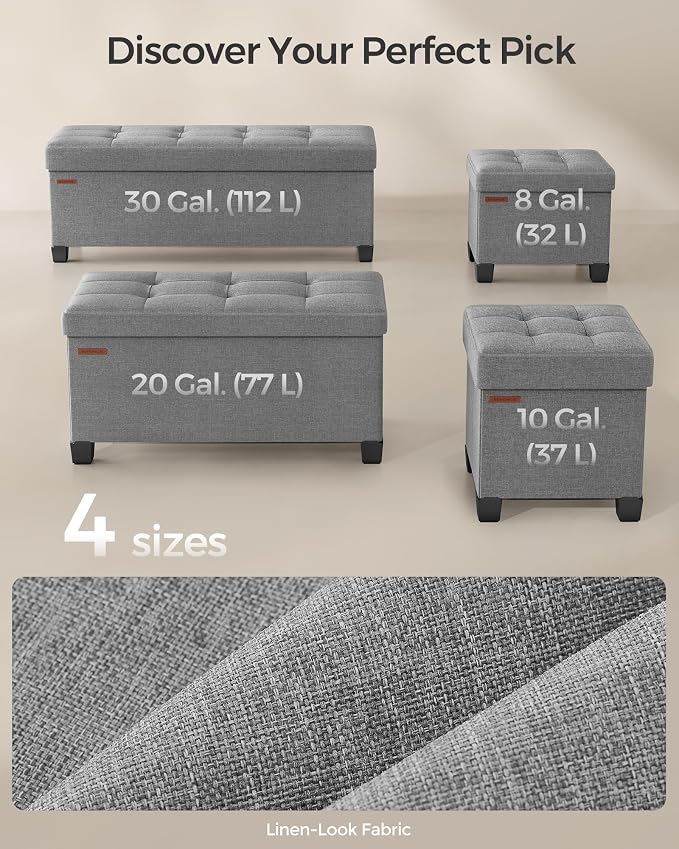 SONGMICS Storage Ottoman Bench, Foldable Foot Rest - Image 6