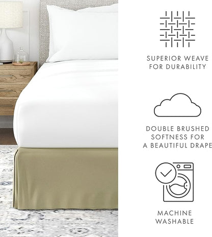 Linen Market Bed Skirt - Ultra Soft Microfiber - Easy Fit with 14 Inch Tailored Drop - Hotel Quality, Shrinkage & Fade Resistant - Bed Cover - King Bed Set - Bedroom Décor - (King, Sage)