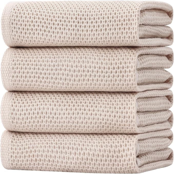 Homaxy 100% Cotton Oversized Waffle Weave Kitchen Dish Towels, Ultra Soft by Homaxy