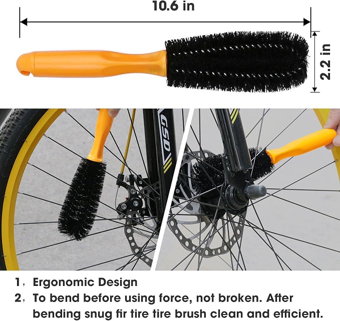 7pcs Bicycle Bike Cleaning Tools Set, Bike Clean Brush Kit Suitable - Image 3