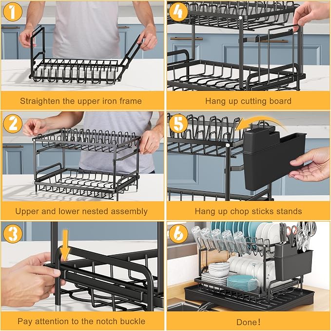 Dish Drying Rack Carbon Steel Dish Rack - Image 6