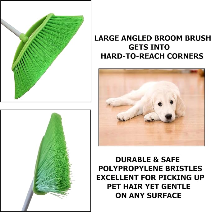 Broom and Dustpan Set for Home, Angled Broom and Upright Dustpan - Image 8