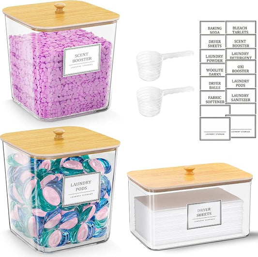 2+1 Pack Laundry Pods Container, Laundry Room Organization Containers by Unknown