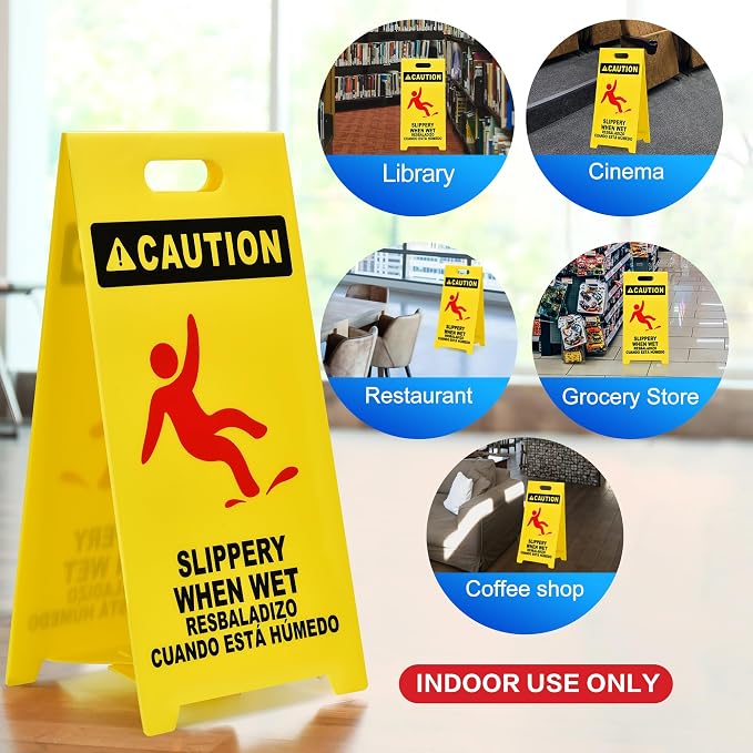 MATTHEW CLEANING 25'' Industrial Wet Floor Sign 3 Pack 2-Sided Durable - Image 6