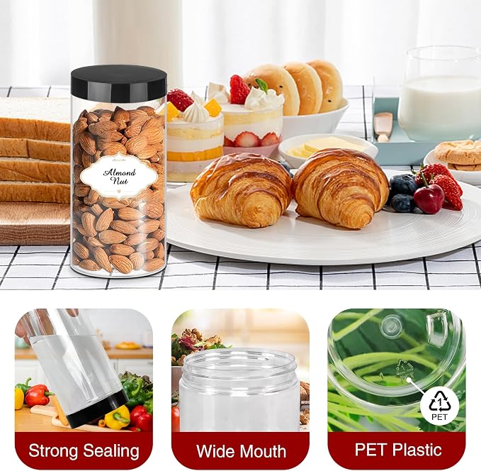 Plastic Jars with Lids 16 OZ, Plastic Jars 24 Pcs Slime Containers with - Image 3