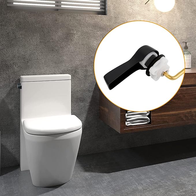 Hibbent Universal Metal Side Mount Toilet Handle Replacement Kit, Brass Toilet - Image 9